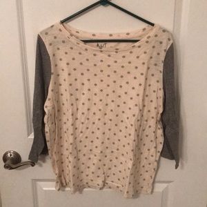 j crew grey and white baseball tee